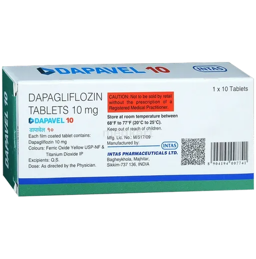 dapavel 10mg tablet 10's